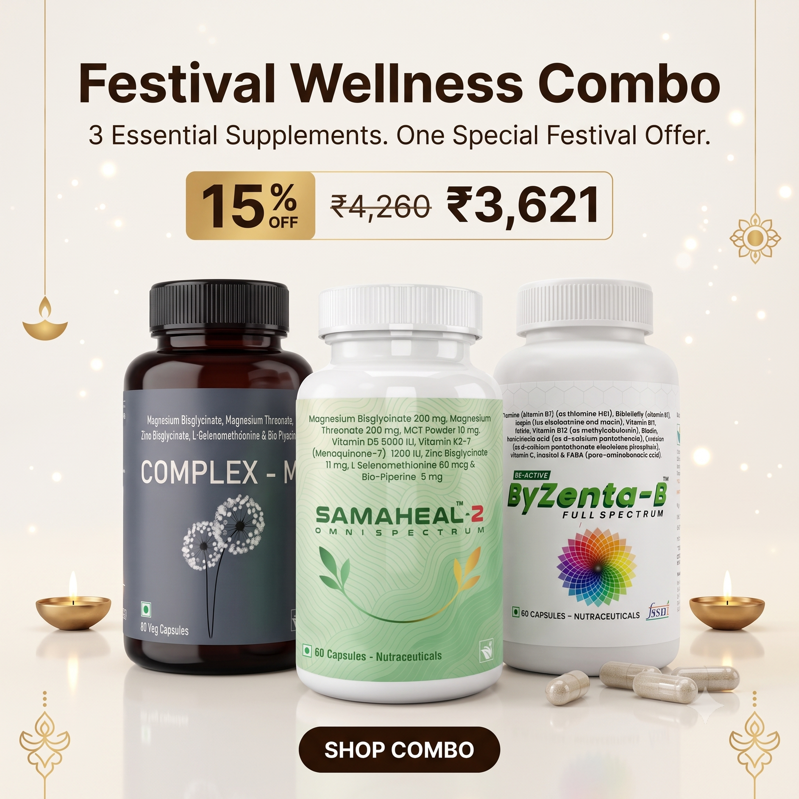 Health Essential Combo 1 D3 + Magnesium Glycinate + B Complex